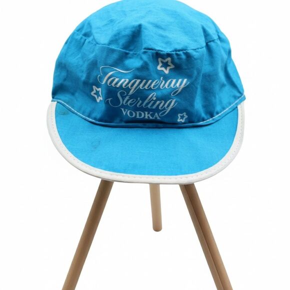 Vintage Tanqueray Sterling Vodka Promotional Hat Cap Blue White Painters Style - Picture 1 of 10